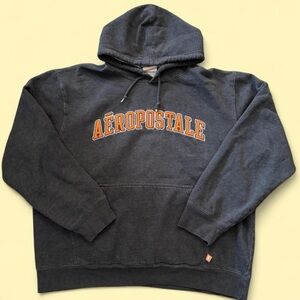 Aeropostale Charcoal Hoodie with Orange Logo